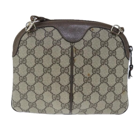 GUCCI GG Supreme Web Sherry Line Shoulder Bag PVC Beige 904 02 047 Auth 103635 - Picture 2 of 16